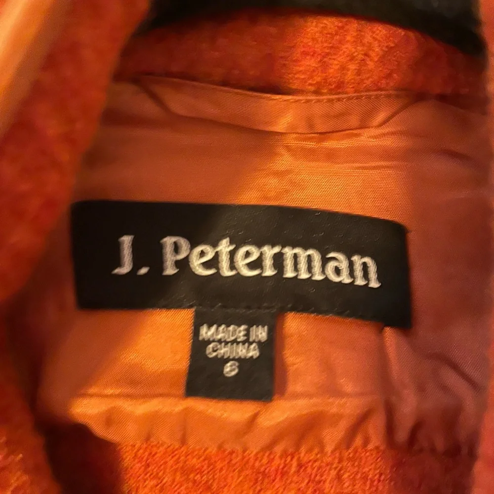 J Peterman Rust Wool Button Down Coat. Like New